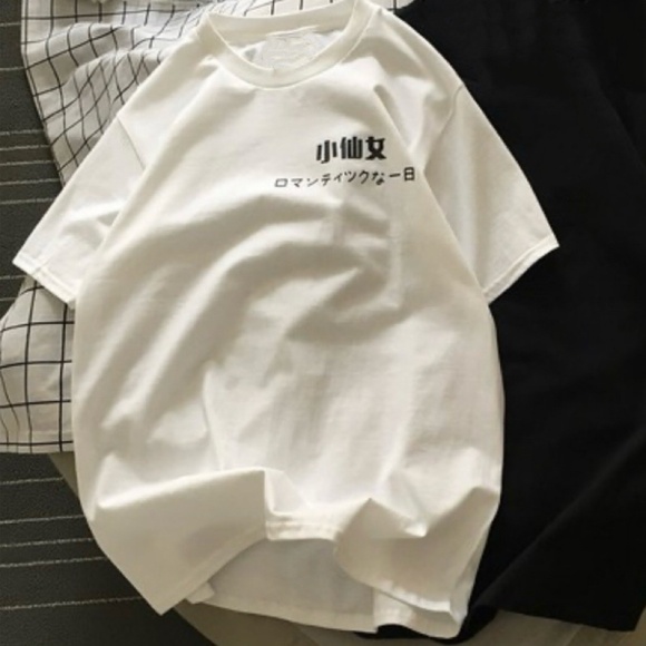 New Original “little fairy“ Chinese Japanese Slogan Text short-sleeve T-shirt - Picture 4 of 6